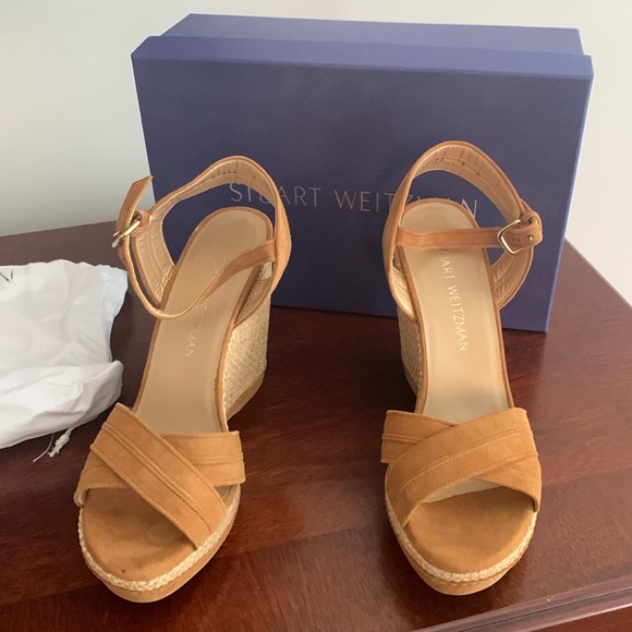 Authentic Stewart Weitzman women’s wedge sandal size8M only worn once - Picture 1 of 16